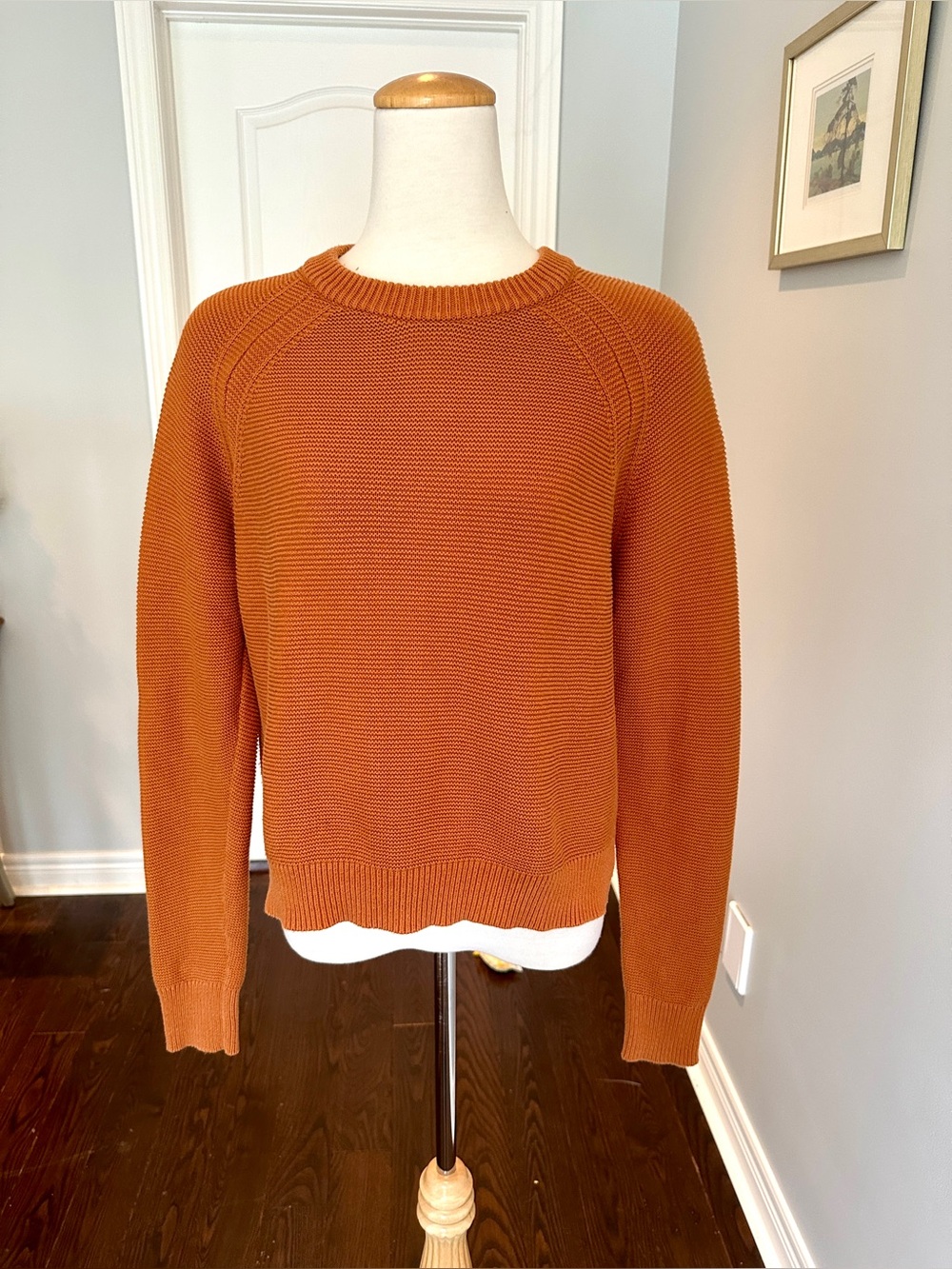 French Connection Women’s Crewneck Waffle Knit Sweater - Sz L